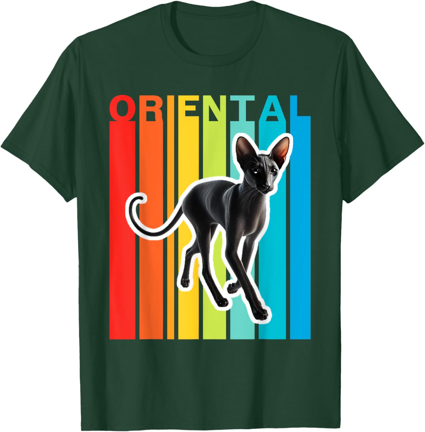 Colorful Oriental Cat T-Shirt for Cat Lovers β Trendy and Fun Apparel - 2