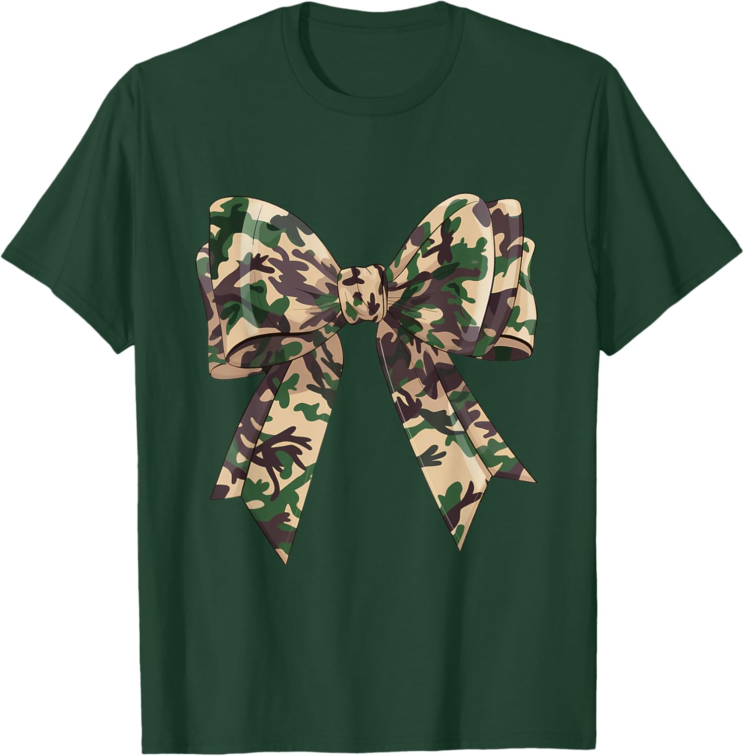 Chic Camouflage Bow Coquette T-Shirt for Hunting Women and Girls - 2