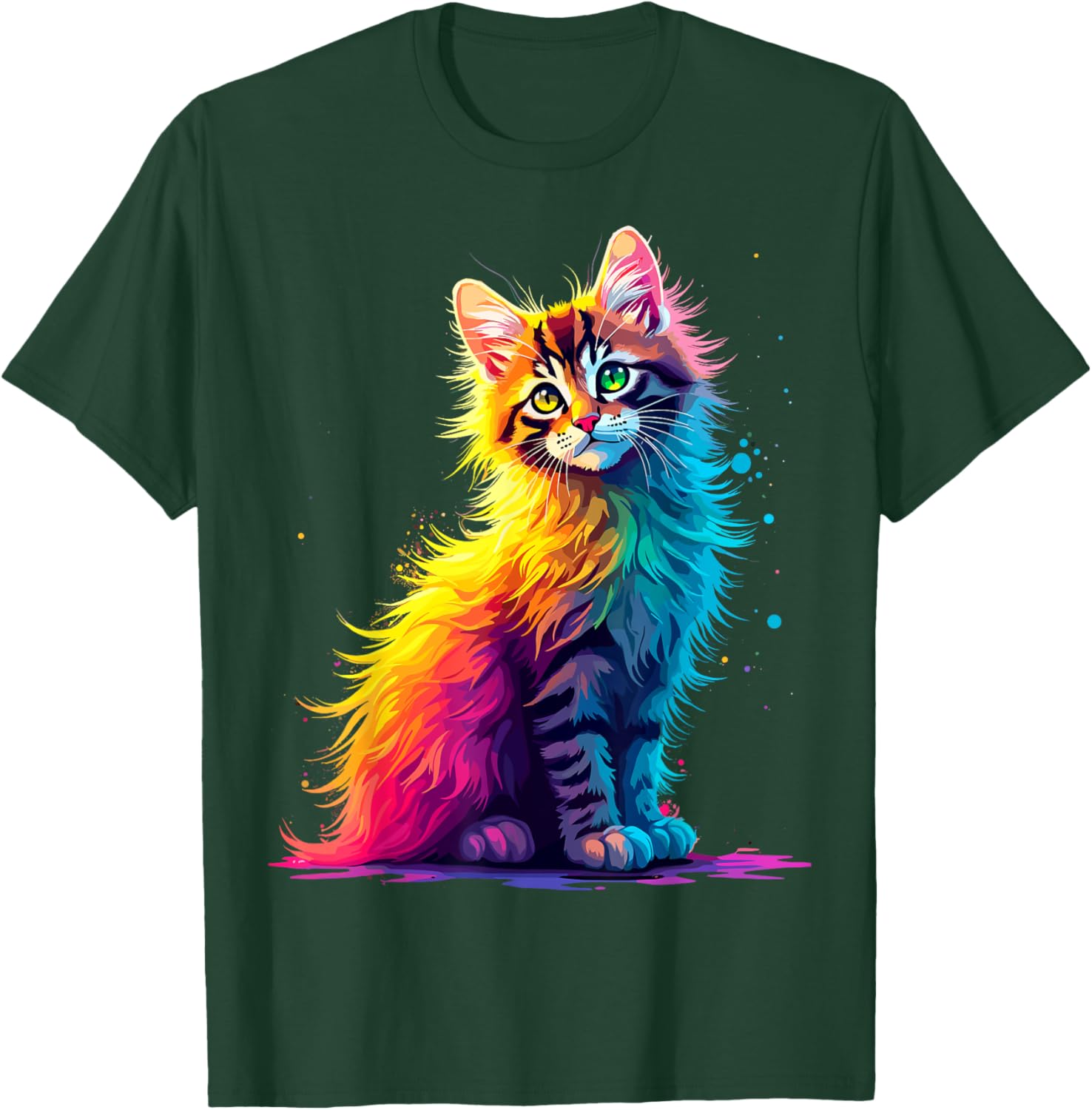 Colorful Cute Kitty T-Shirt for Cat Lovers - Fun Pop Art Design for All Ages - 18