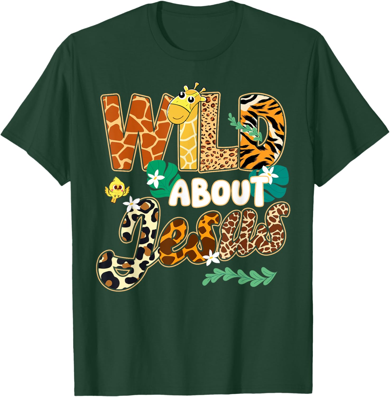 Wild About Jesus Kids T-Shirt with Fun Leopard Zebra Print Design - 21