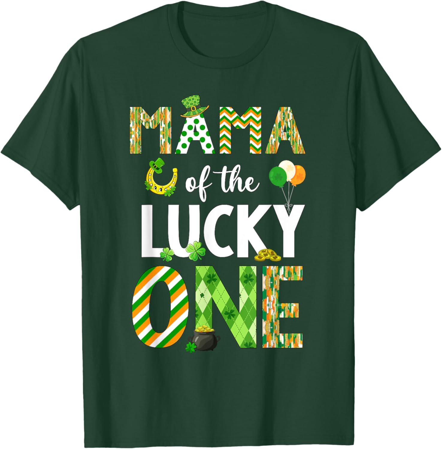 Mama Of The Lucky One 1st Birthday T-Shirt for St. Patrick's Day Fun - 23