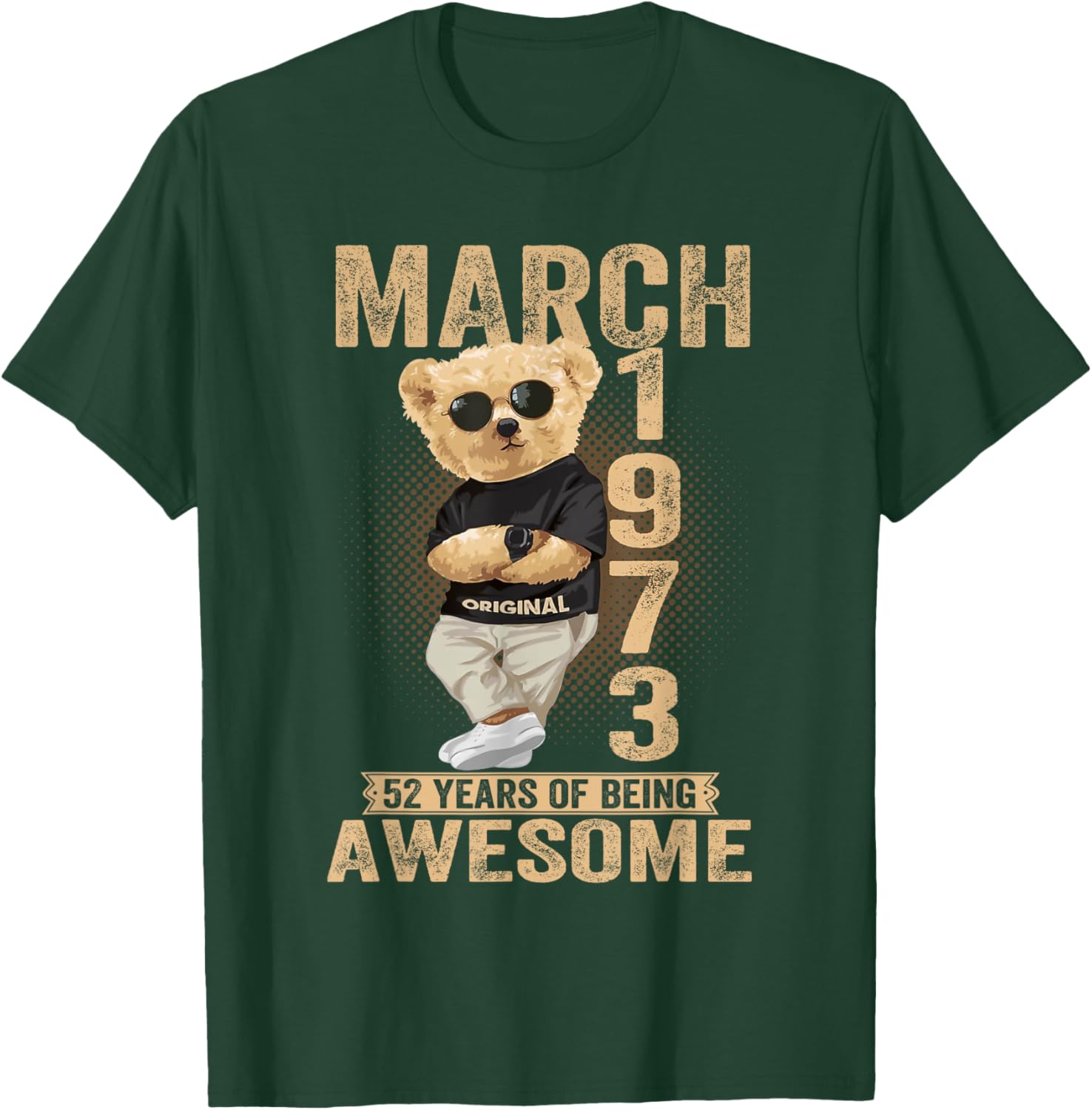 Awesome 1973 Teddy Bear T-Shirt for March 52nd Birthday Celebration - 10