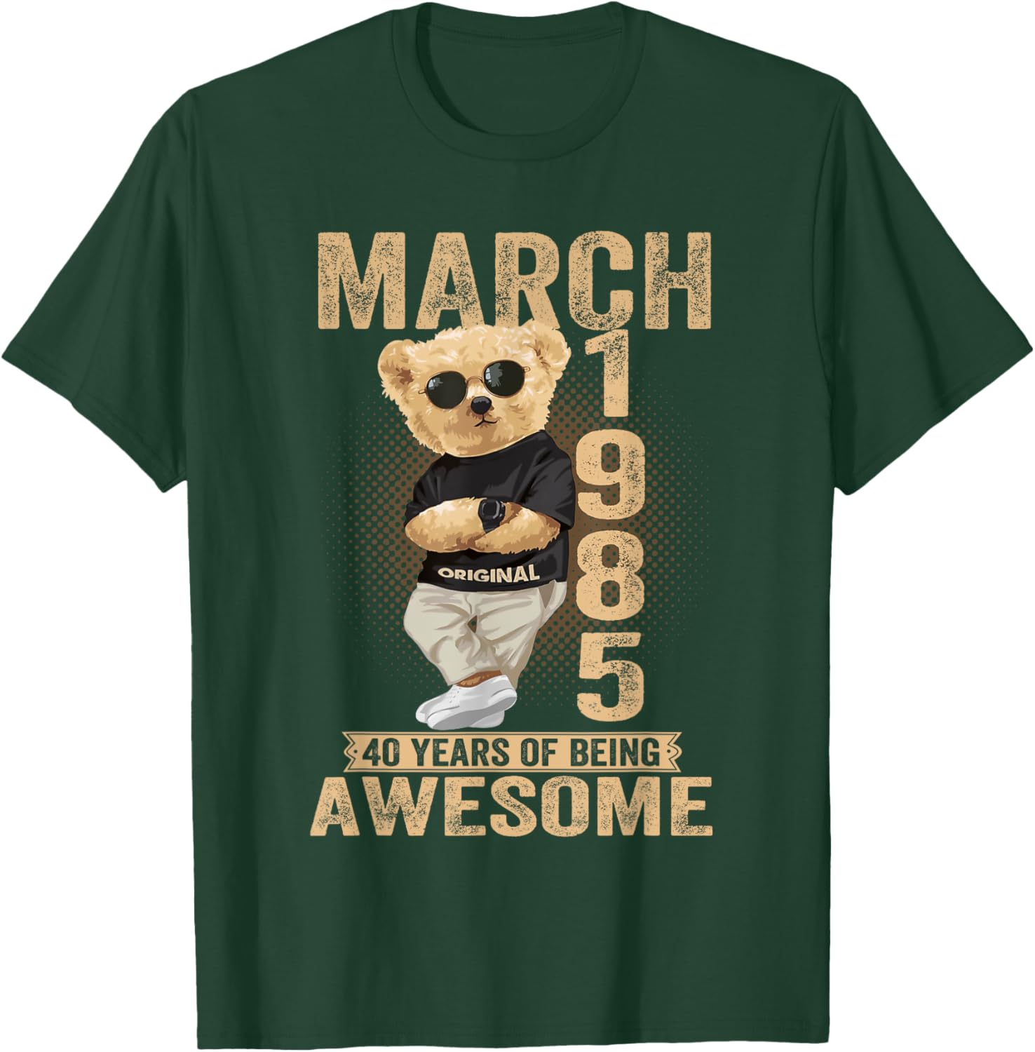 Awesome Teddy Bear T-Shirt for 40th Birthday Celebrations 1985 Design - 20