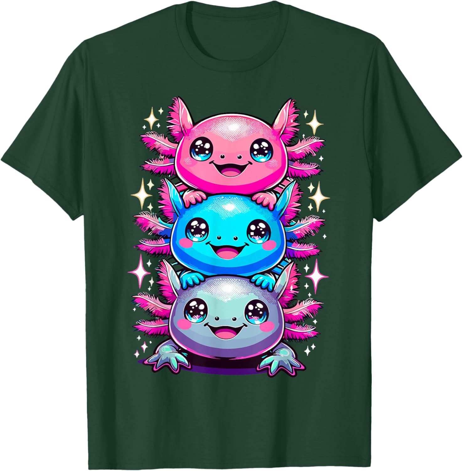 Colorful Axolotl Art T-Shirt for Nature Lovers and Animal Enthusiasts - 13