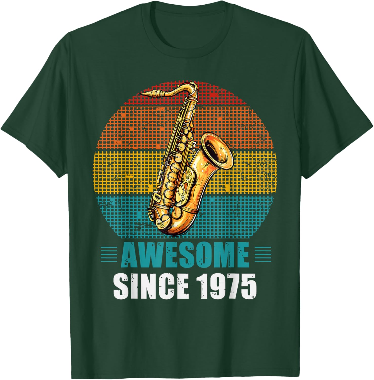 Awesome Since 1975 Vintage Saxophone Player T-Shirt for 50th Birthday - 4