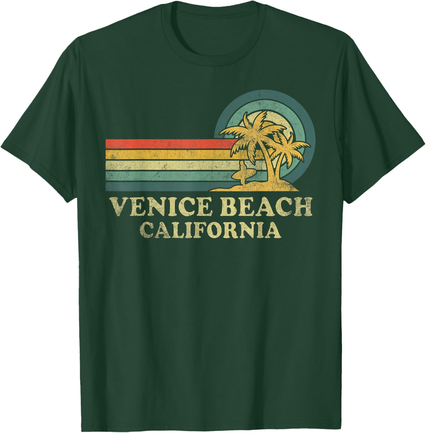 Vintage Venice Beach Family Vacation Palm Tree T-Shirt for Fun Lovers - 3