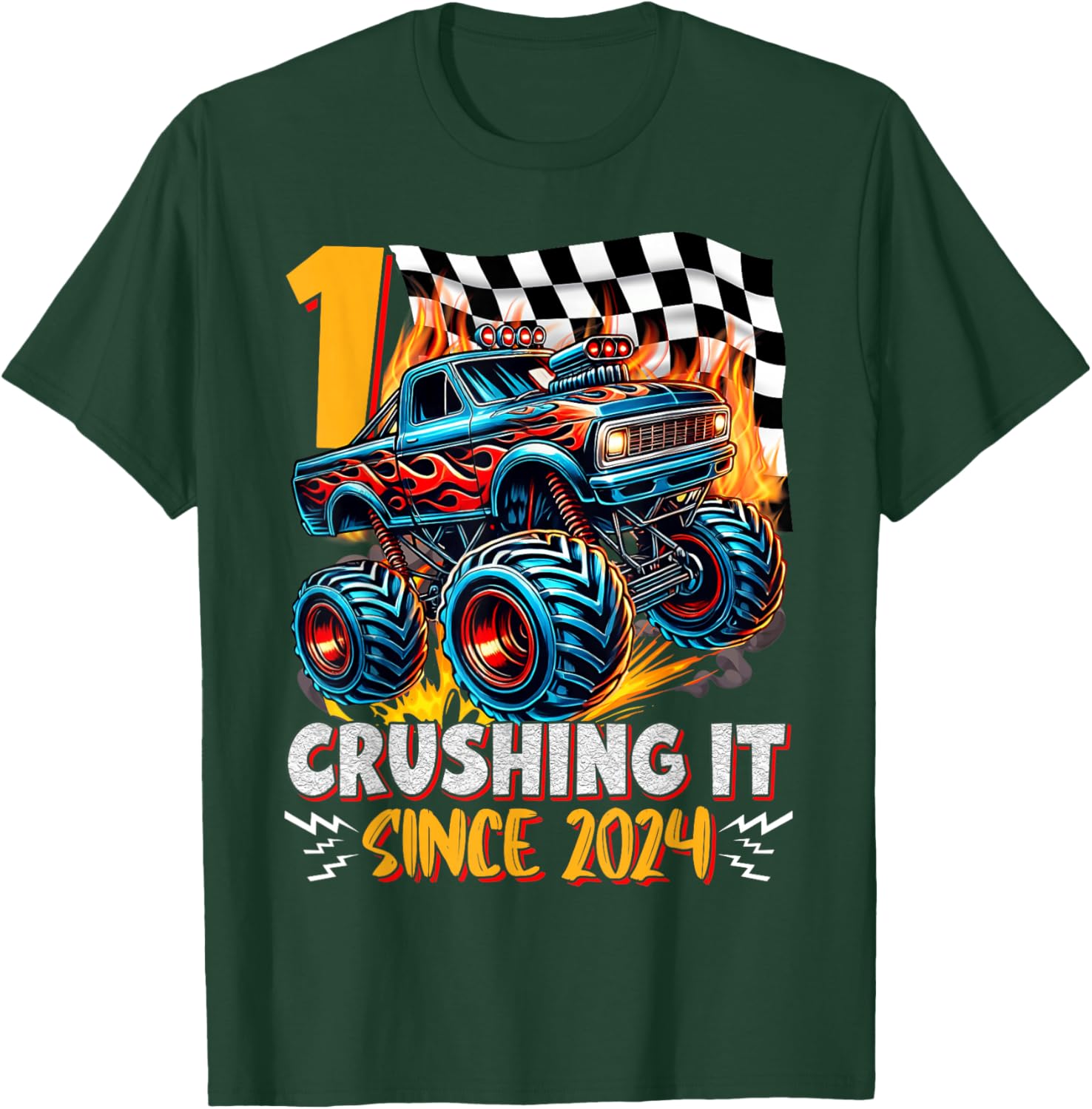 Birthday Monster Truck T-Shirt for 1 Year Old Boys - 1st Birthday Fun - 8