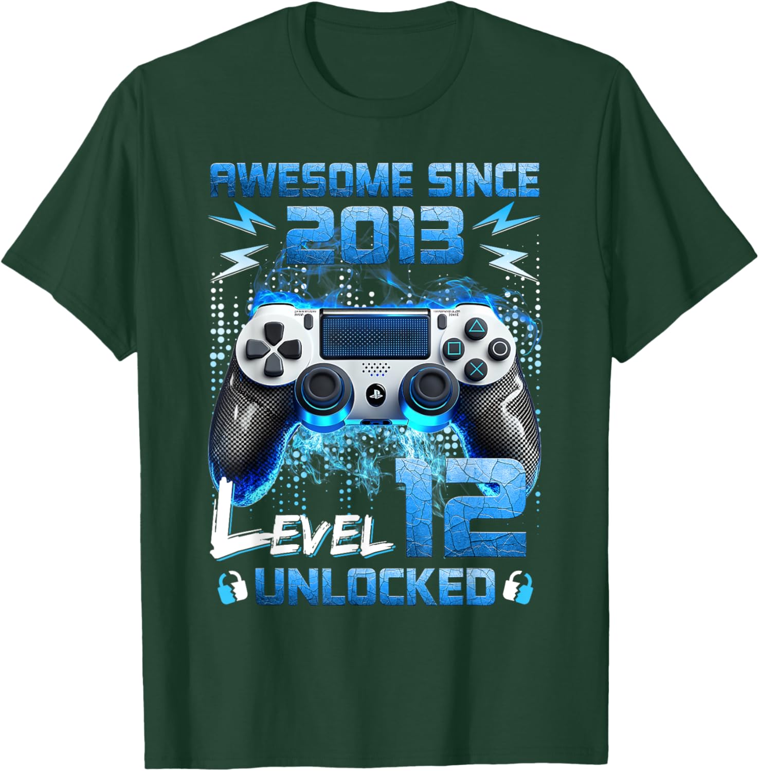 Level 12 Unlocked Video Gamer T-Shirt for 12 Year Old Birthday Fun - 25