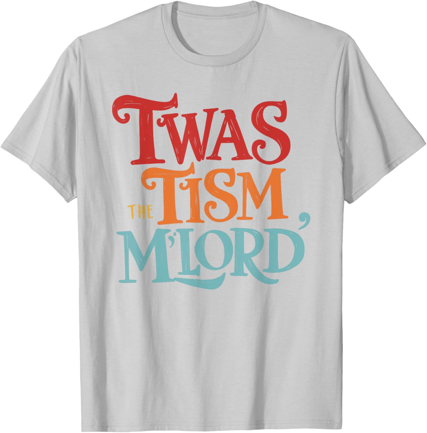 Vintage Style Twas the Tism M'Lord Black T-Shirt for Unisex Adults - 1