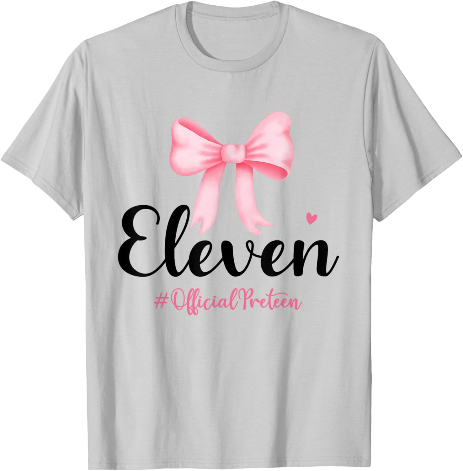 Birthday Girl Pink Coquette Bow T-Shirt for 11 Year Olds Aesthetic Style - 1