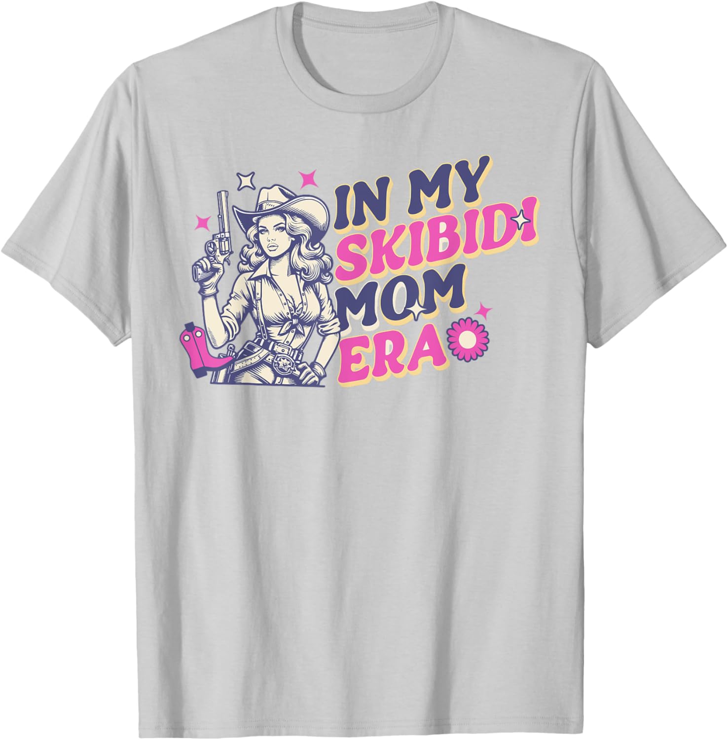 Vintage Skibidi Mom Era Cowgirl Western Rodeo T-Shirt for Women - 5