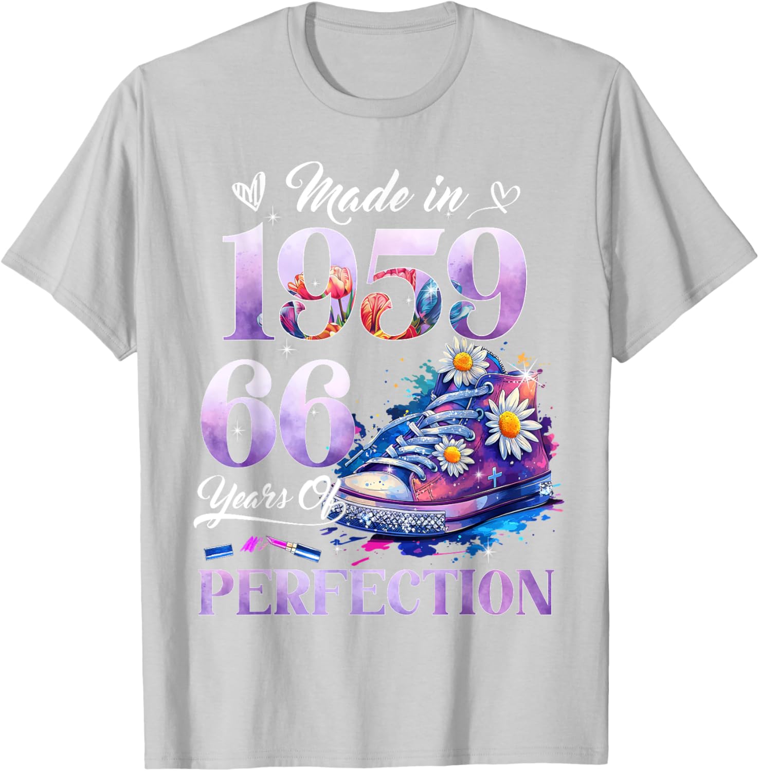 Floral 66th Birthday T-Shirt for Women Made in 1959 Unique Gift - 12