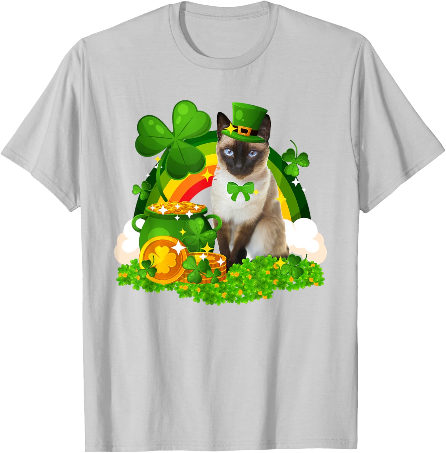 Adorable Leprechaun Siamese Cat St Patrick's Day T-Shirt for Cat Lovers - 11