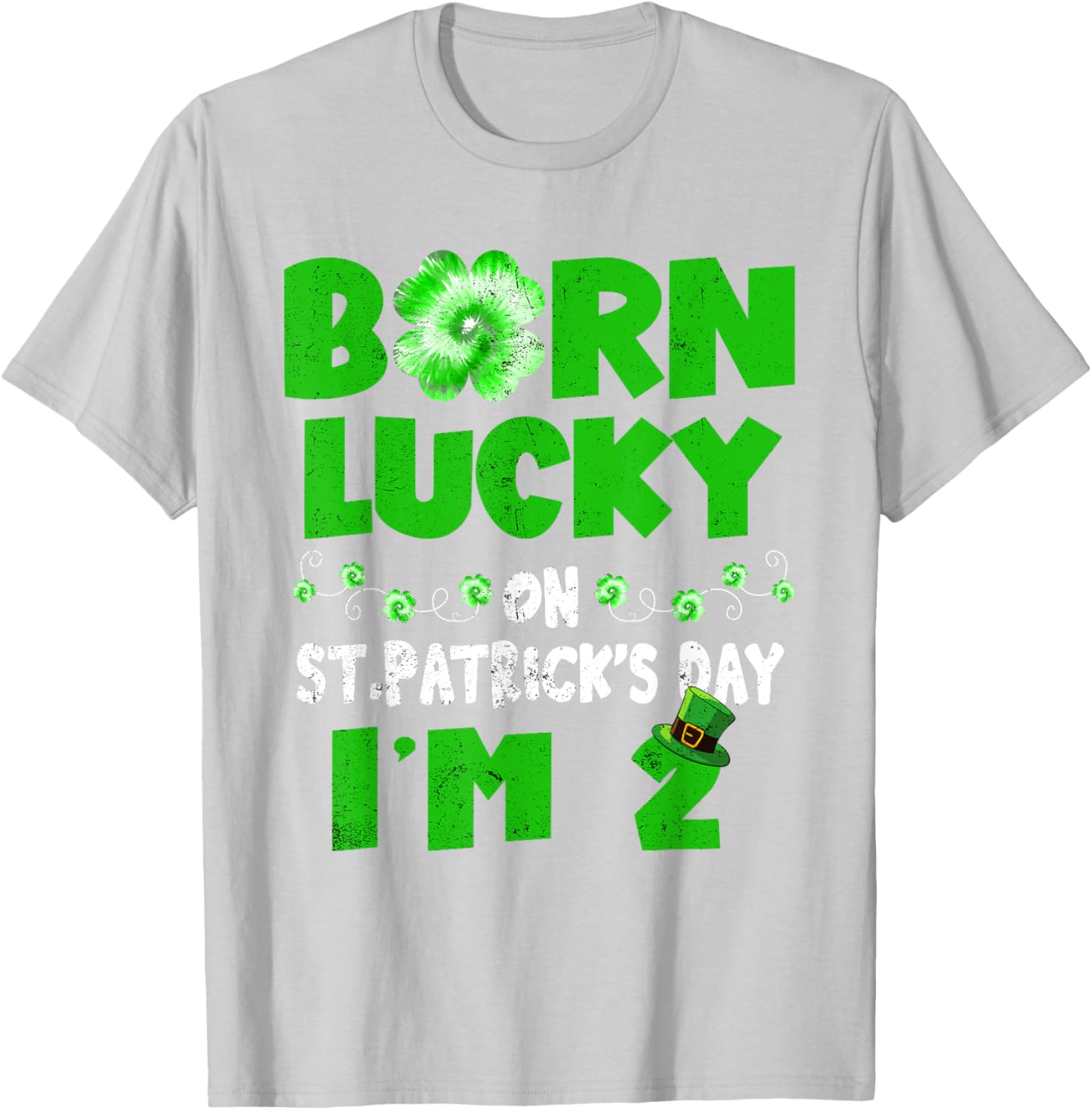 Born Lucky St. Patrick's Day 2nd Birthday T-Shirt for Kids - 6