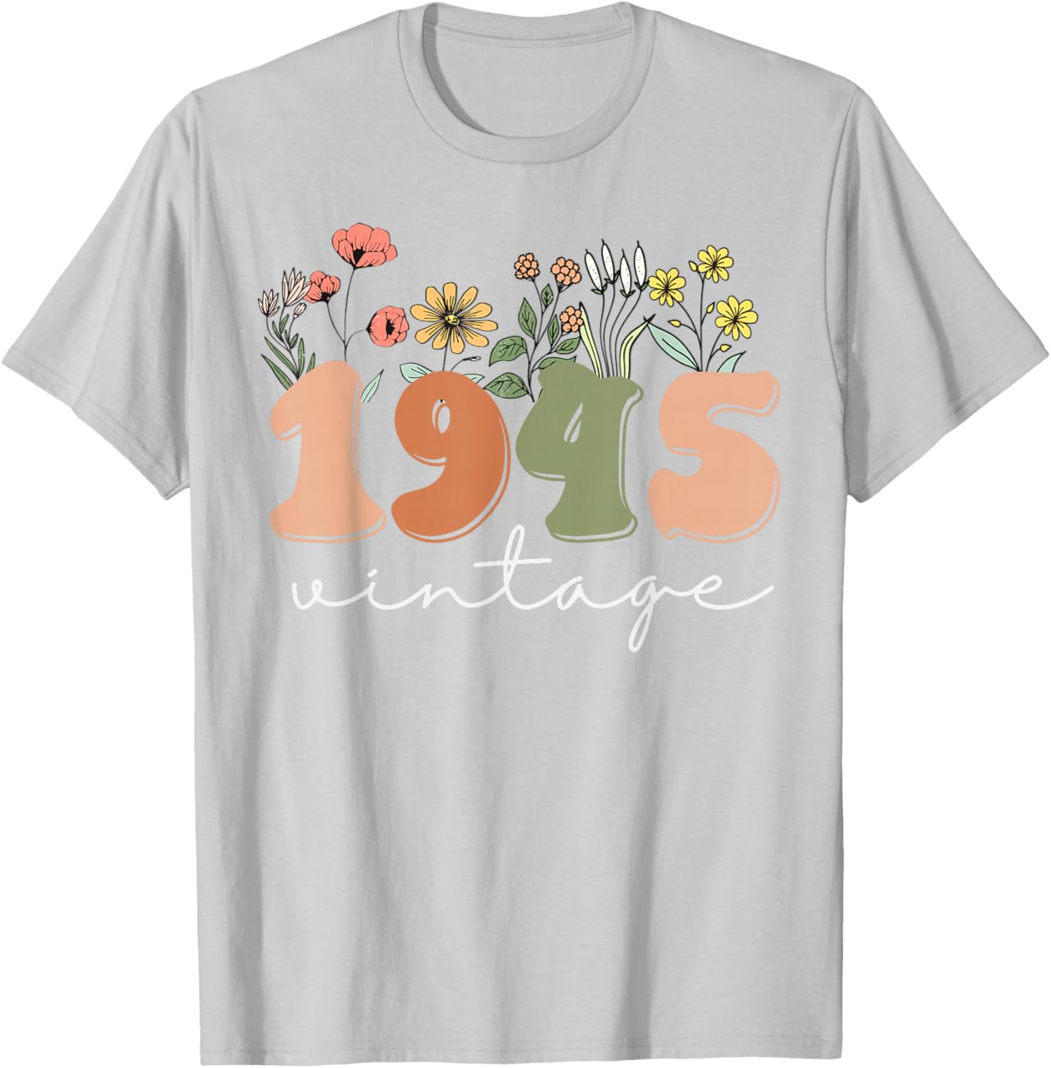 Vintage 1945 80th Birthday Wildflower Tee for Women - Unique Gift Idea - 18
