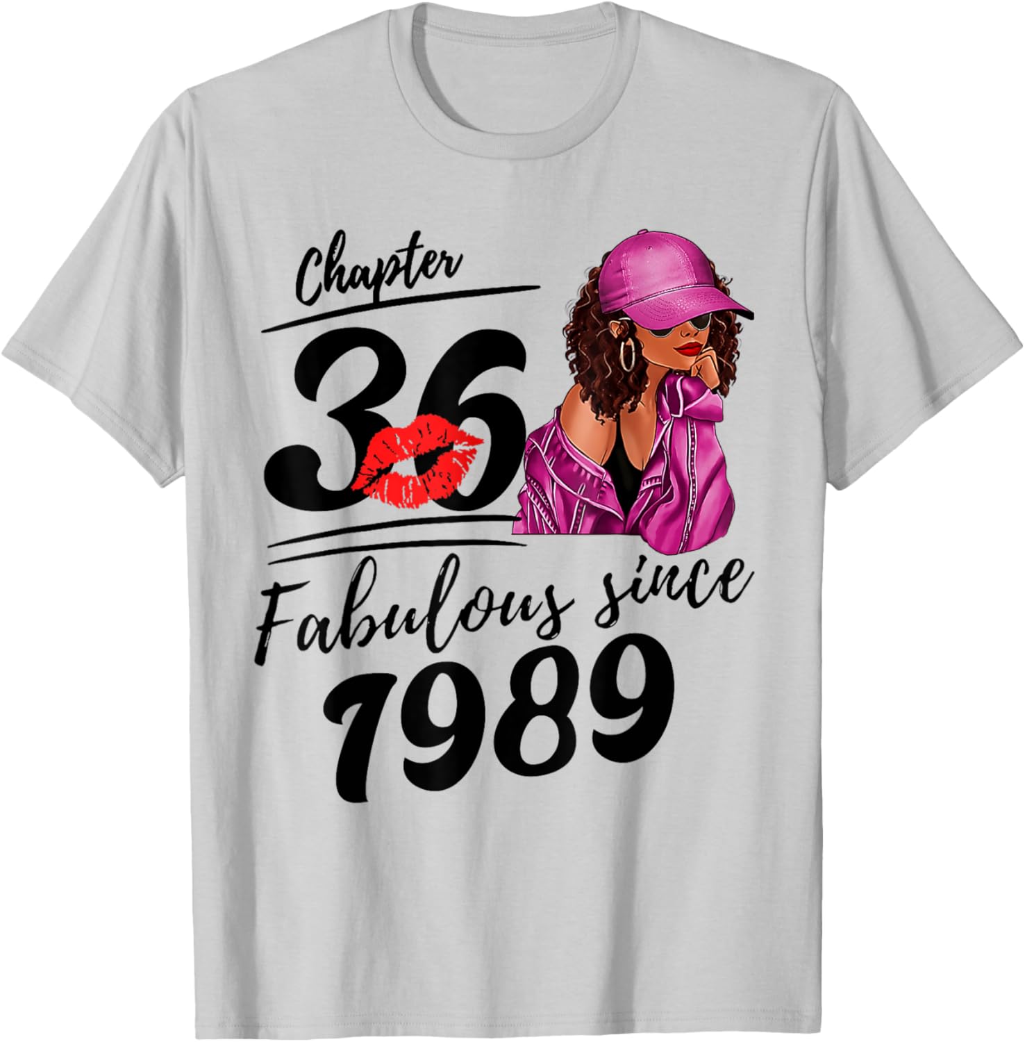 Fabulous Since 1989 Black Women 36th Birthday T-Shirt for Celebrations - 1