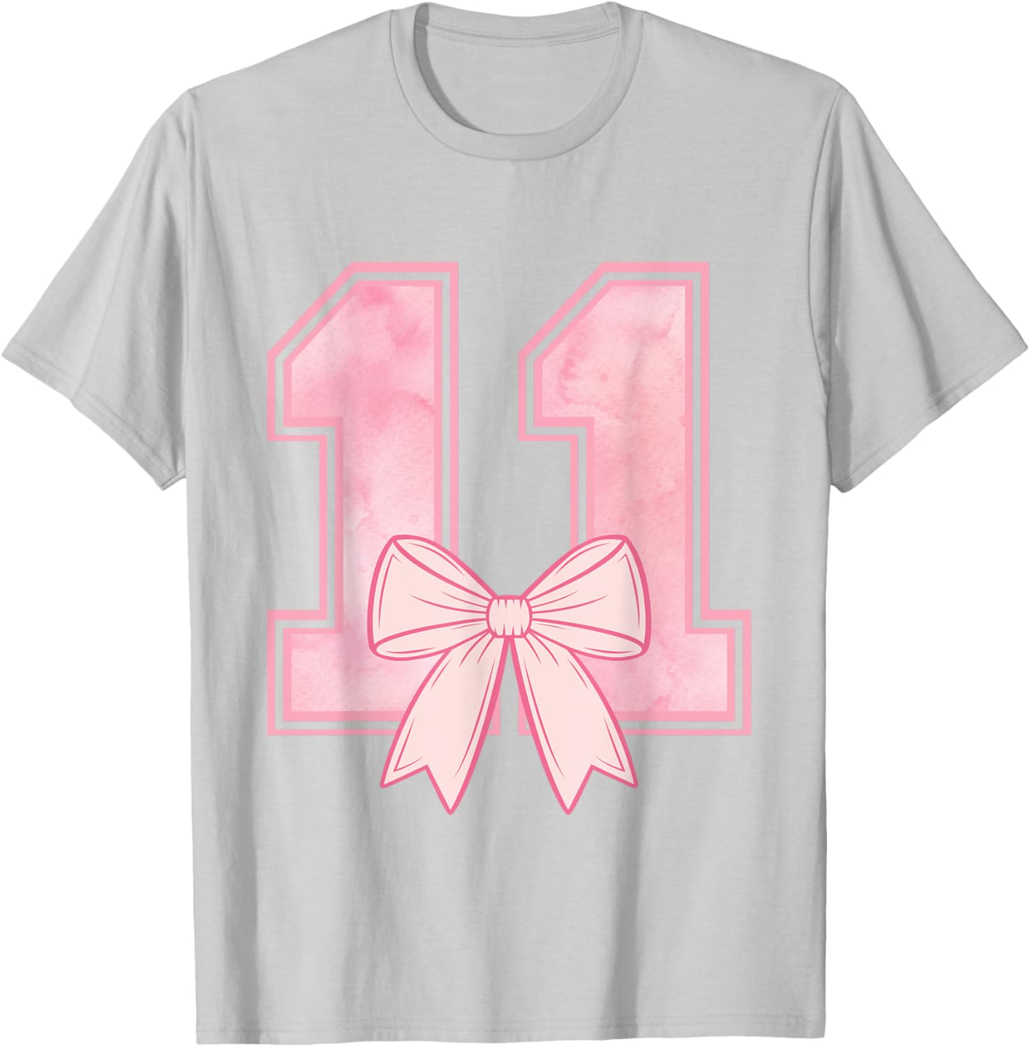 Cute Birthday Girl Pink Coquette Bow T-Shirt for 11 Year Olds - 10