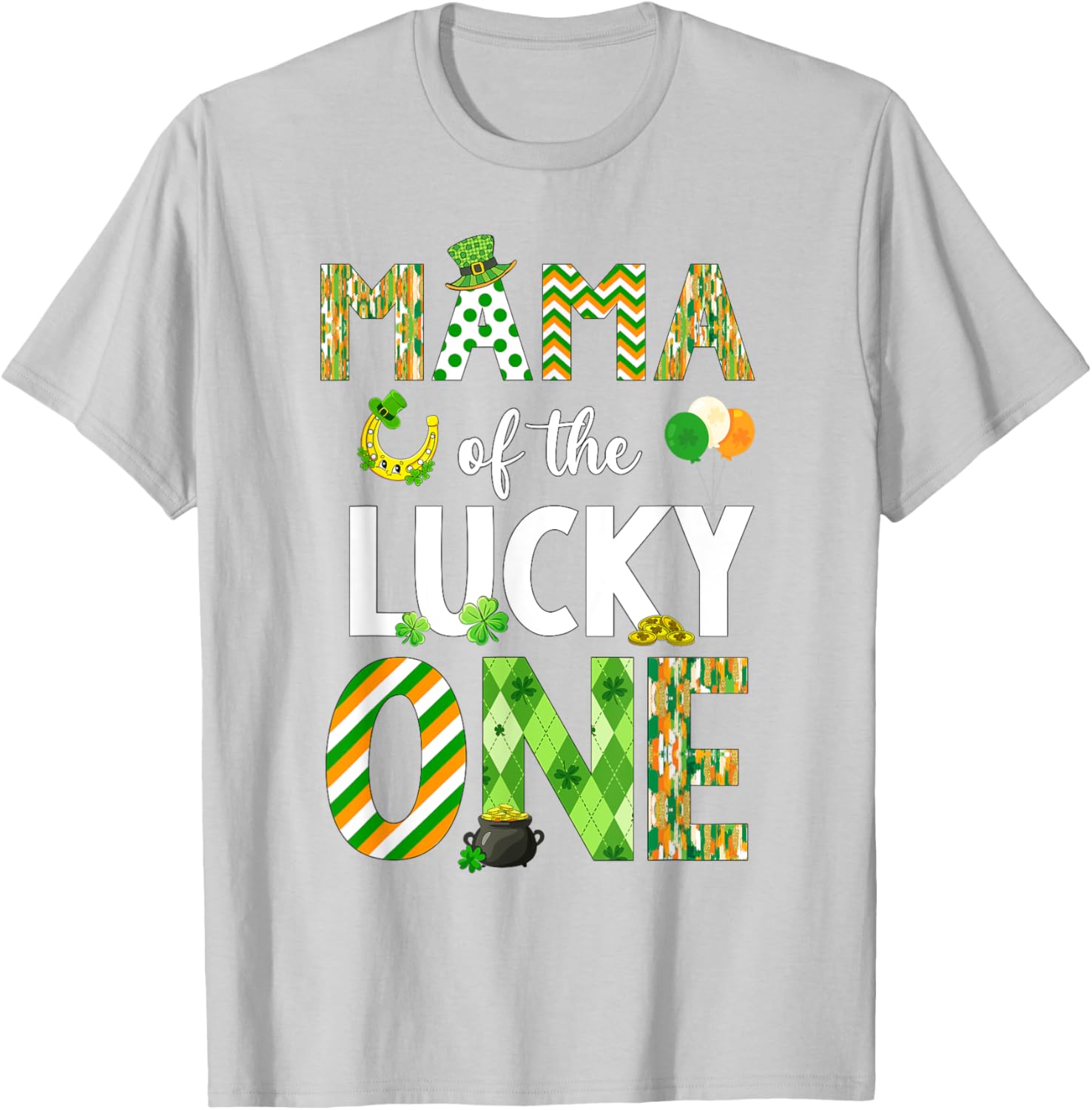 Mama Of The Lucky One 1st Birthday T-Shirt for St. Patrick's Day Fun - 22