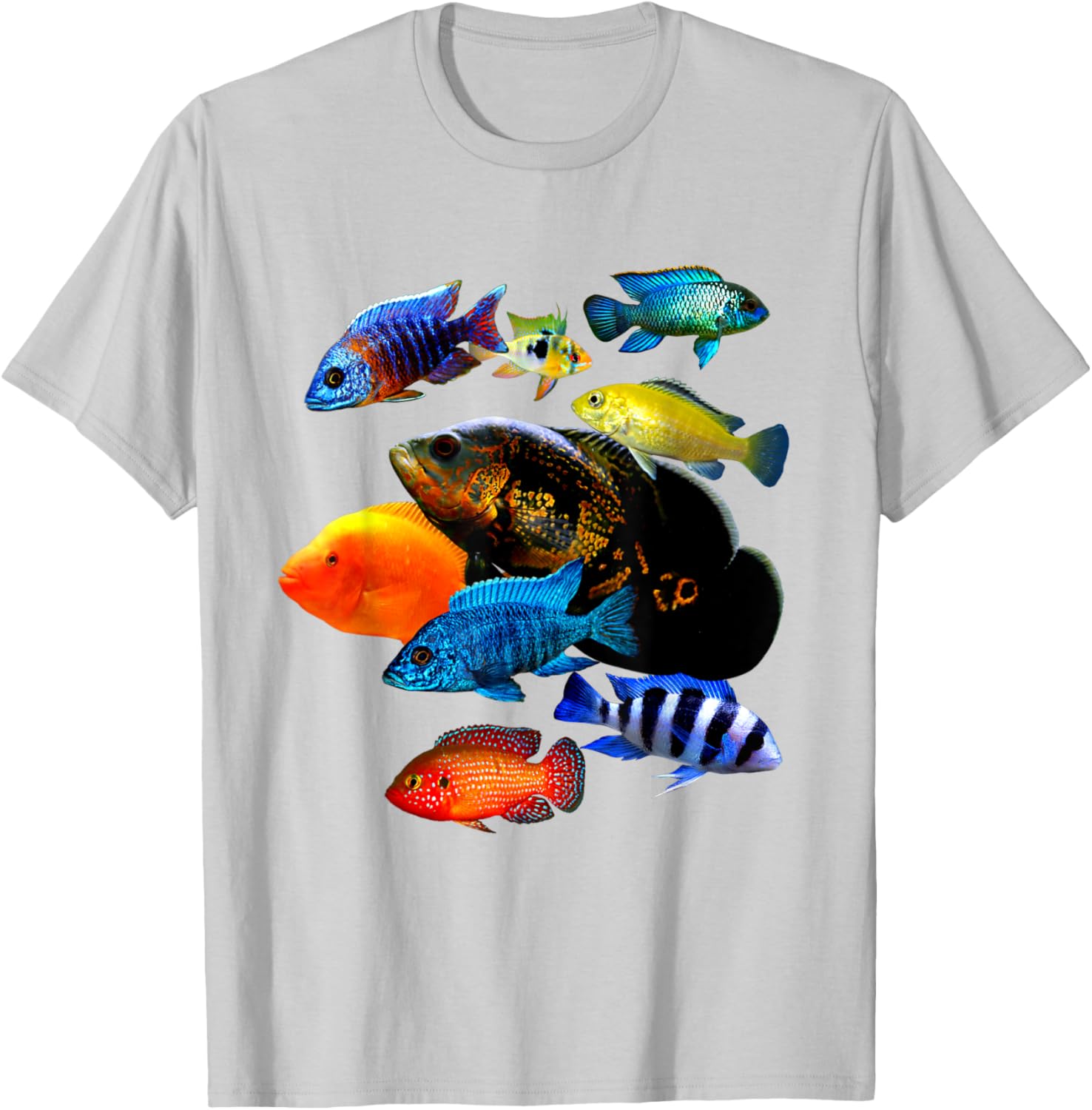 Cichlid Lover T-Shirt Frontosa Ram & Mbuna Cichlid Fish Design - 7