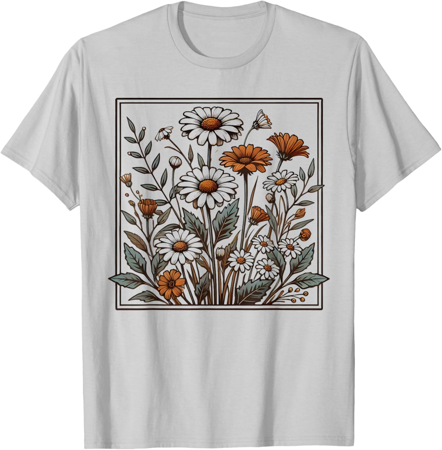 Womens Floral Wildflower T-Shirt Perfect for Casual Outings and Spring Styles - 3