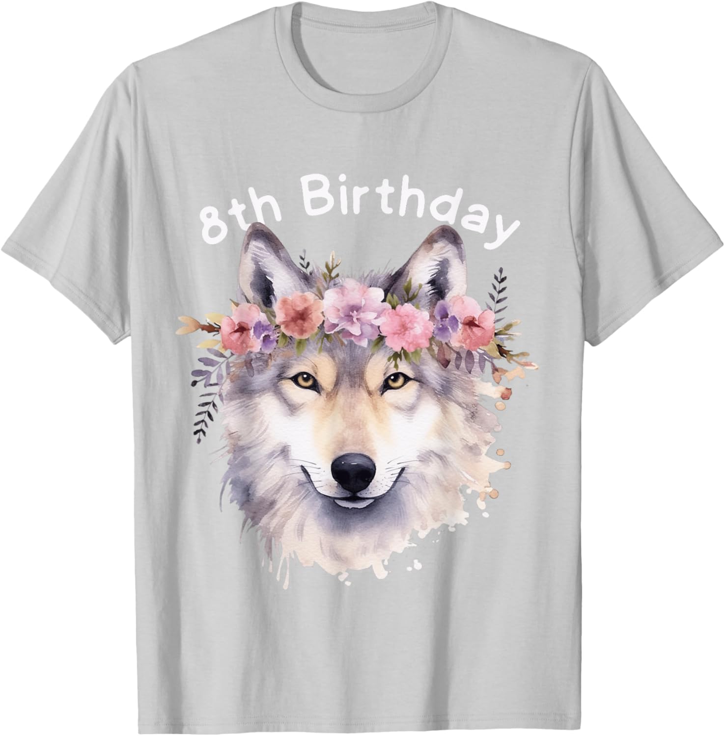 Adorable 8th Wolf Birthday T-Shirt for Girls - Perfect Wolf Pack Party Wear - 3