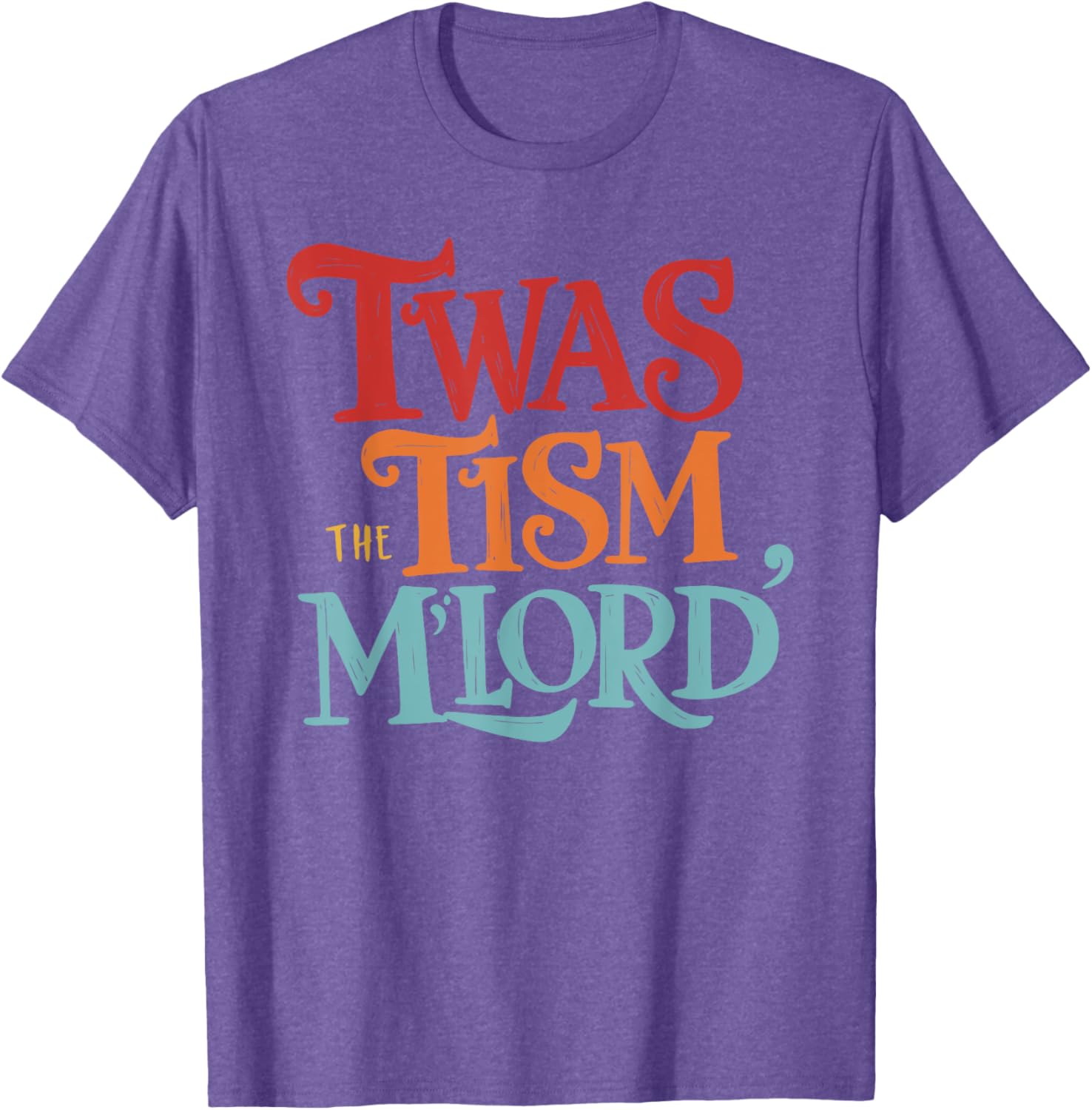 Vintage Style Twas the Tism M'Lord Black T-Shirt for Unisex Adults - 11