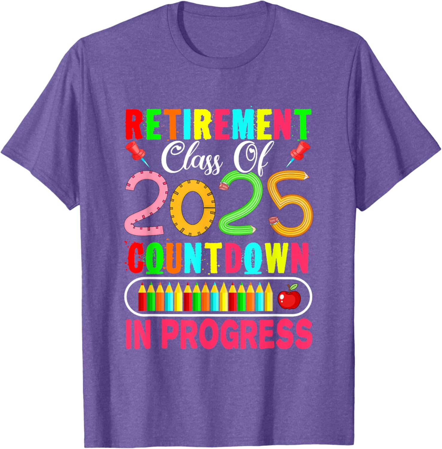 Colorful Retirement Class Of 2025 Countdown T-Shirt for Celebrations - 11