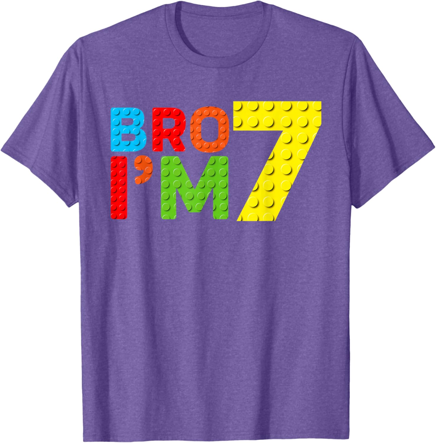 Adorable Boys 7th Birthday Building Block T-Shirt for Fun Celebration - 3