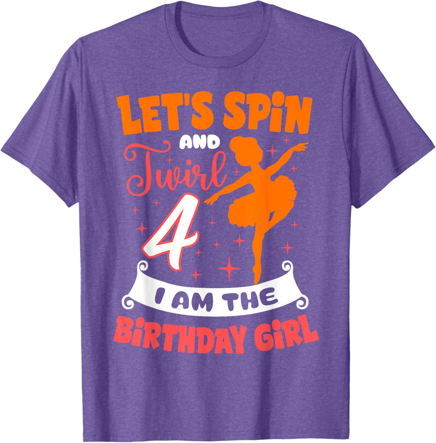Ballerina Birthday Girl 4th Bday Pointe T-Shirt for Young Dancers - 20