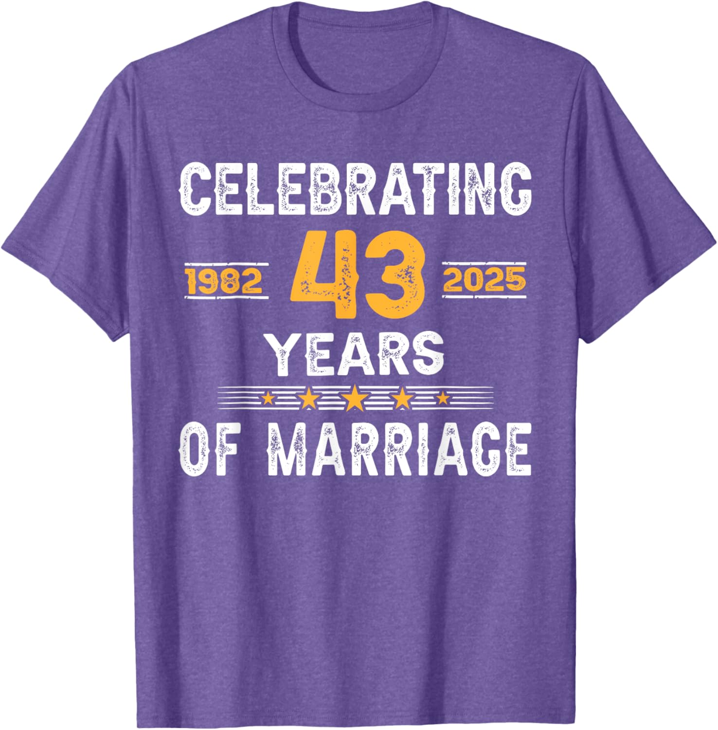 43rd Wedding Anniversary T-Shirt for Couples Married Since 1982 - 4