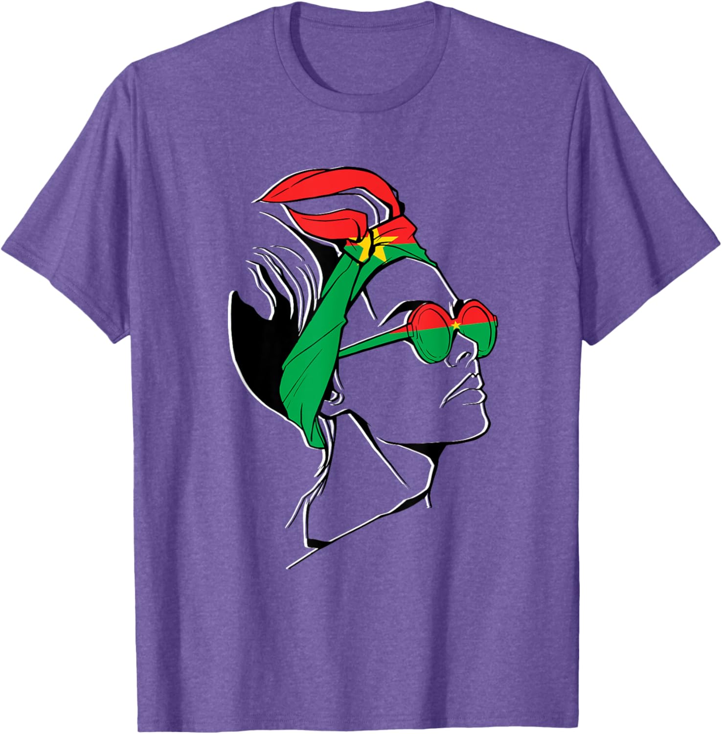 Burkina Faso Pride T-Shirt with Headscarf Design for Women - 9