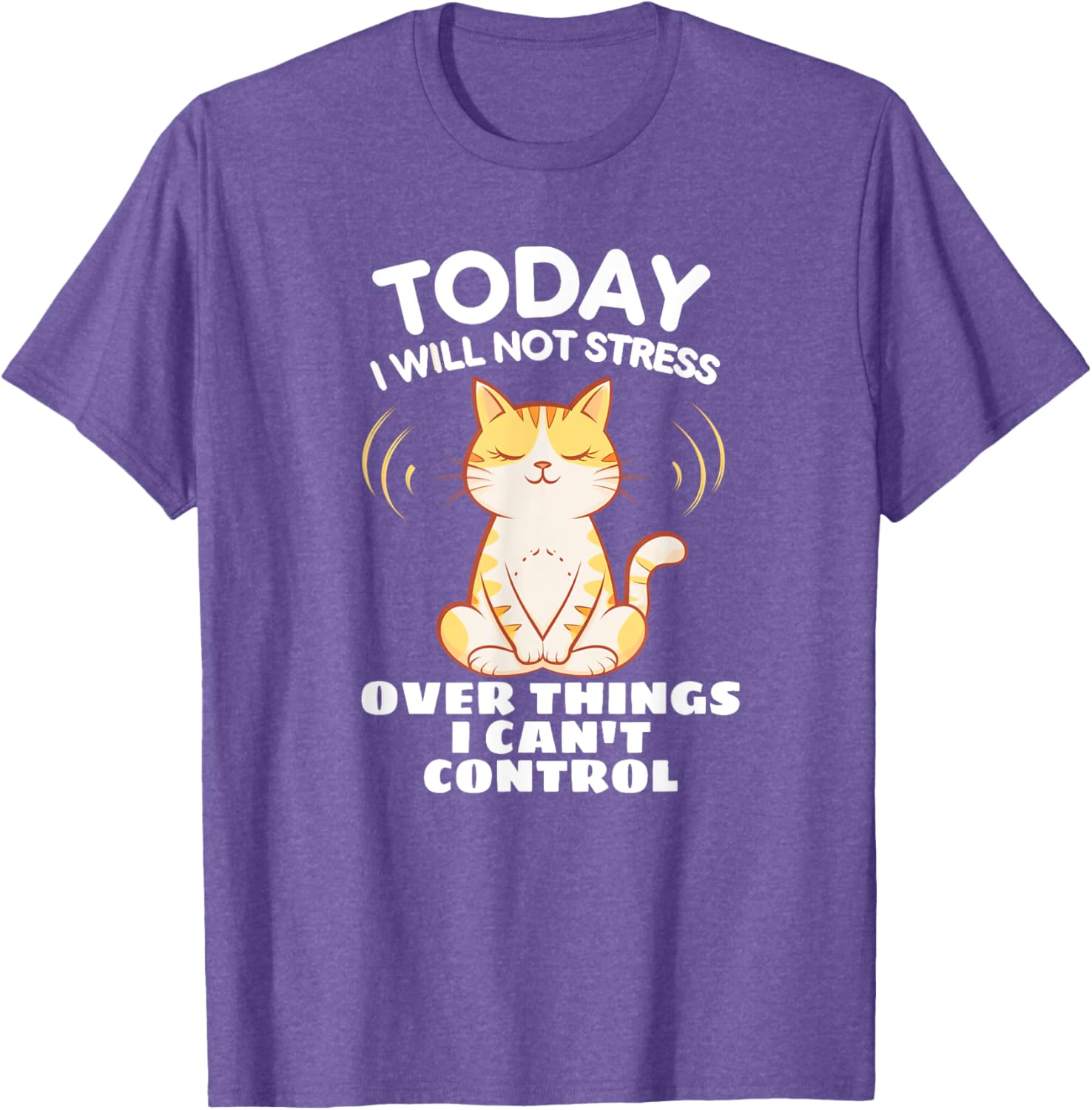 Today I Will Not Stress Yoga Cat T-Shirt for Relaxation and Peace - 14