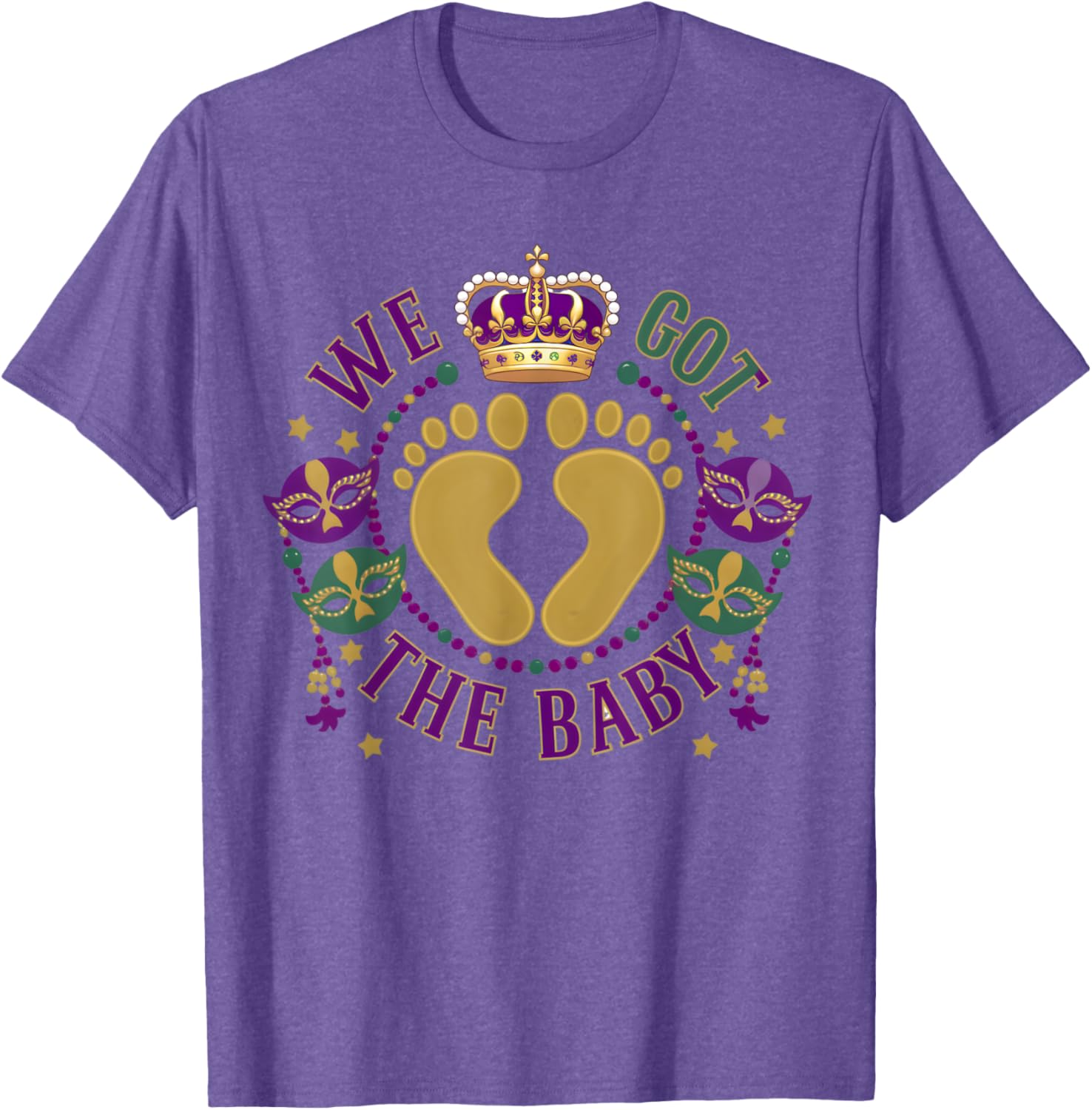 We Got The Baby Mardi Gras Pregnancy Announcement T-Shirt for Moms - 2