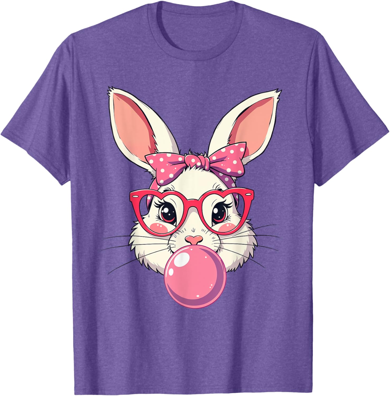 Cute Bunny Face Bow T-Shirt for Easter Fun - Kids and Adults Available - 3