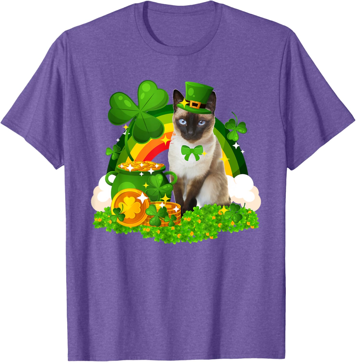 Adorable Leprechaun Siamese Cat St Patrick's Day T-Shirt for Cat Lovers - 27
