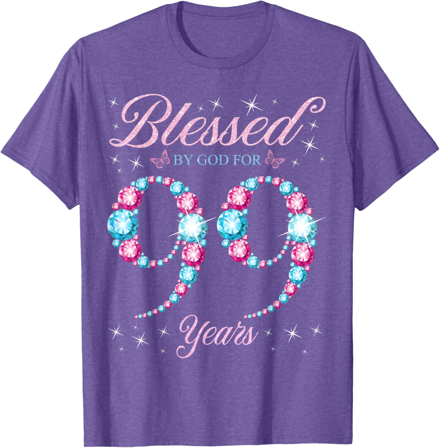 Blessed By God 99th Birthday Queen T-Shirt for Celebrating Her Legacy - 9