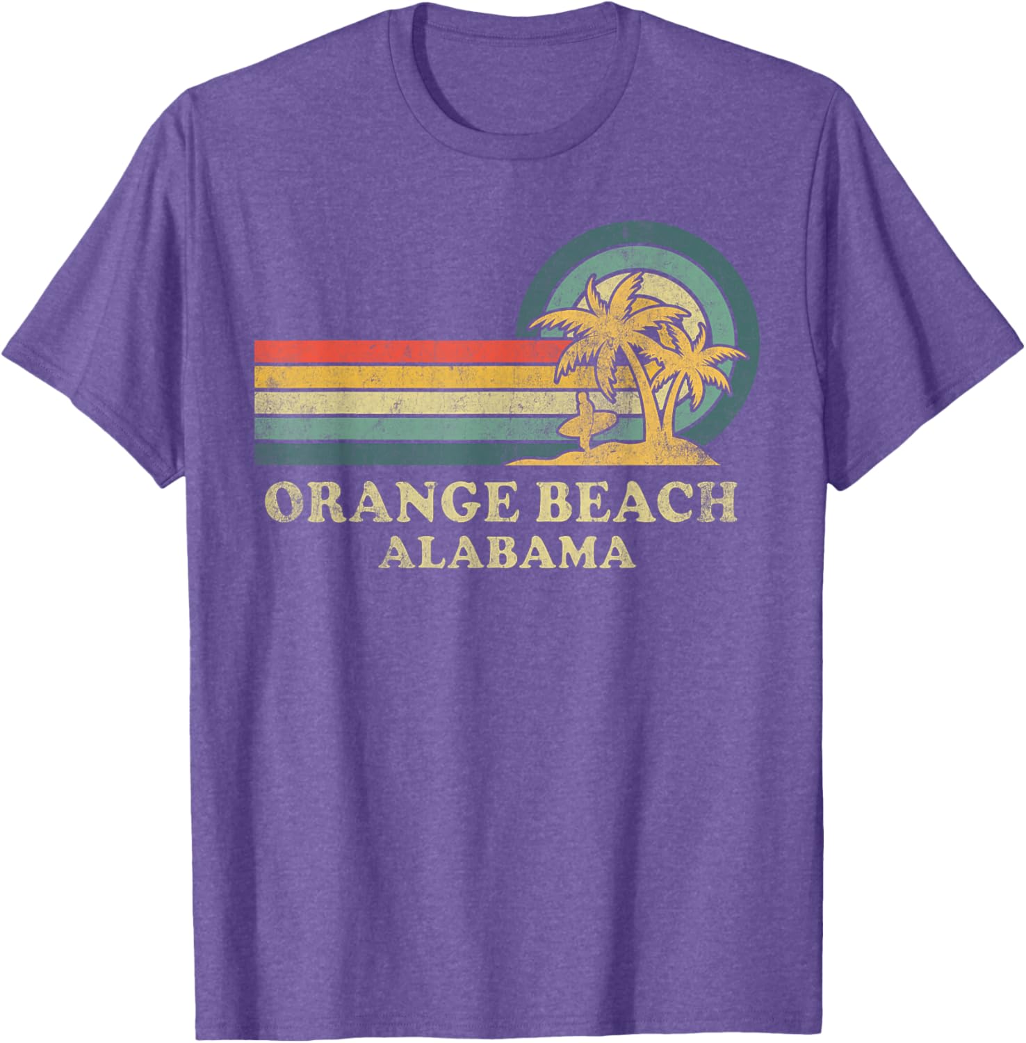 Vintage Palm Tree T-Shirt for Family Vacations in Orange Beach Alabama - 20