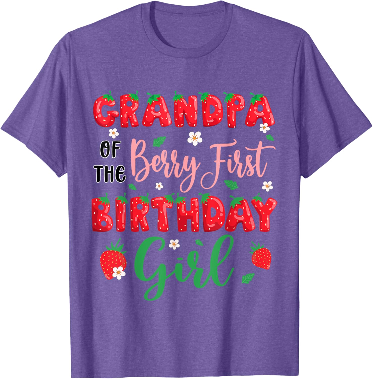 Grandpa of the Berry First Birthday Girl Strawberry T-Shirt for Dad - 14