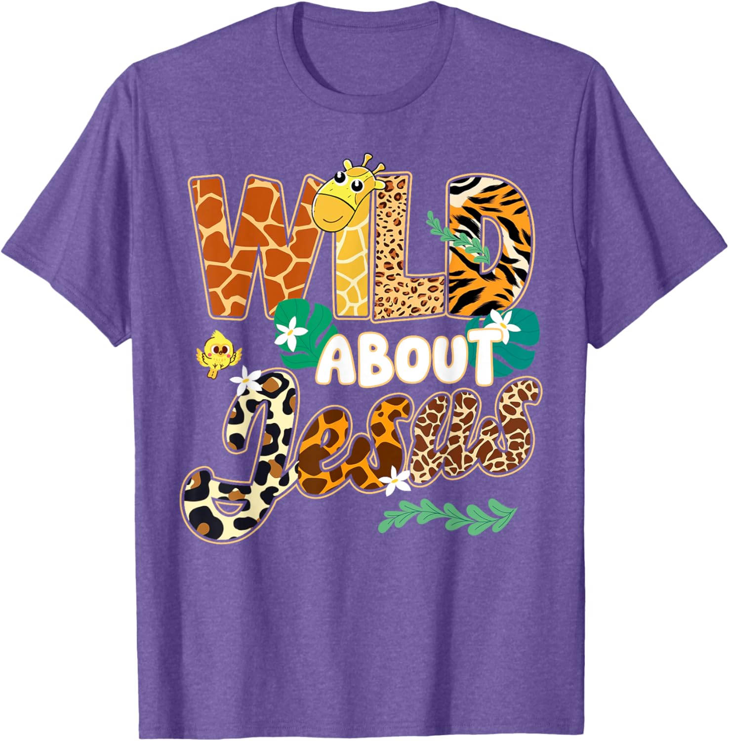 Wild About Jesus Kids T-Shirt with Fun Leopard Zebra Print Design - 22