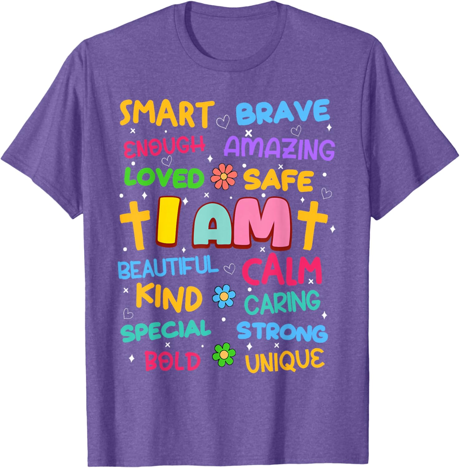 Colorful I Am Daily Affirmation T-Shirt for Christian Toddler Girls - 21
