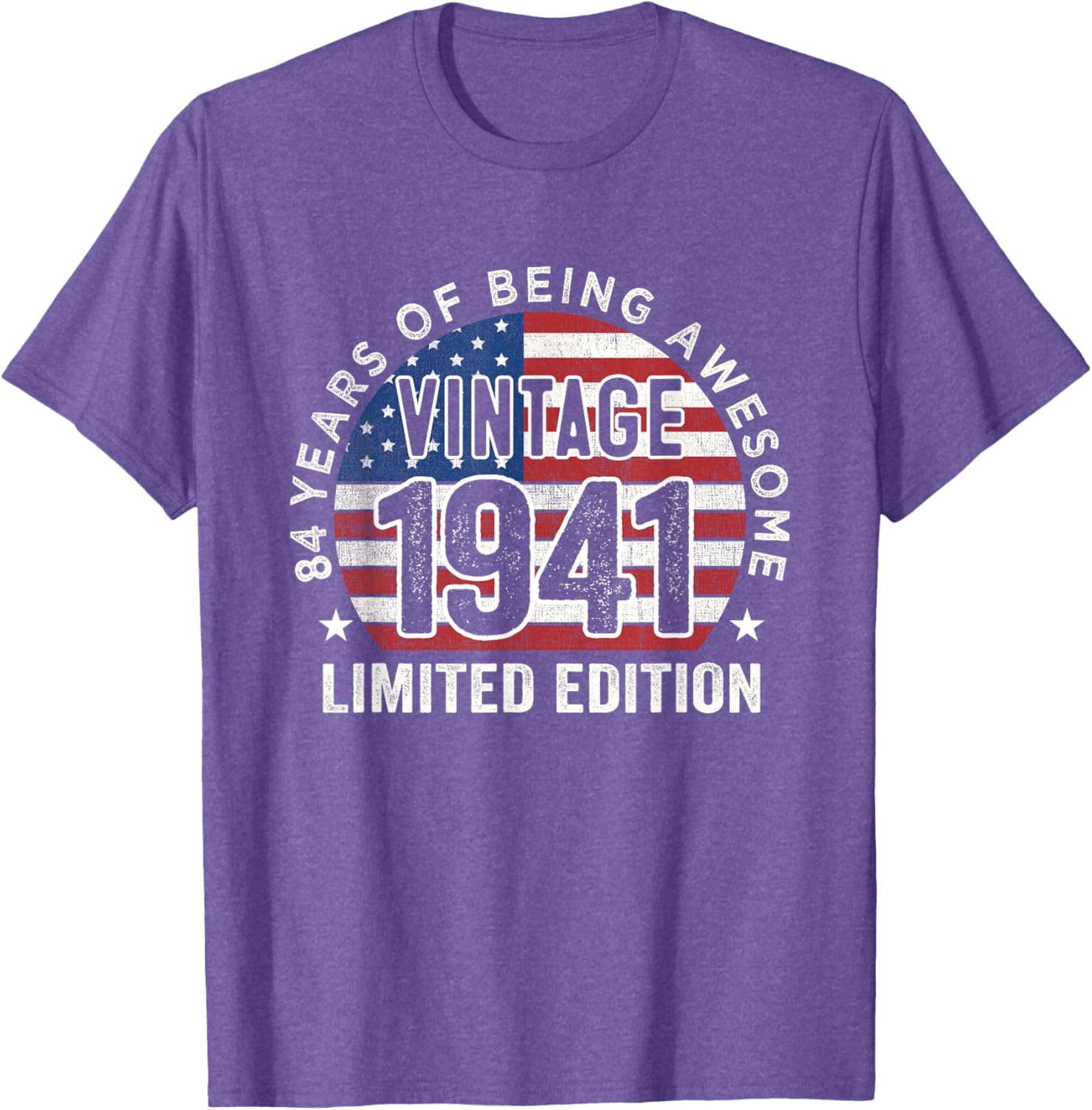 Vintage 1941 84th Birthday T-Shirt for Men with USA Flag Design - 3