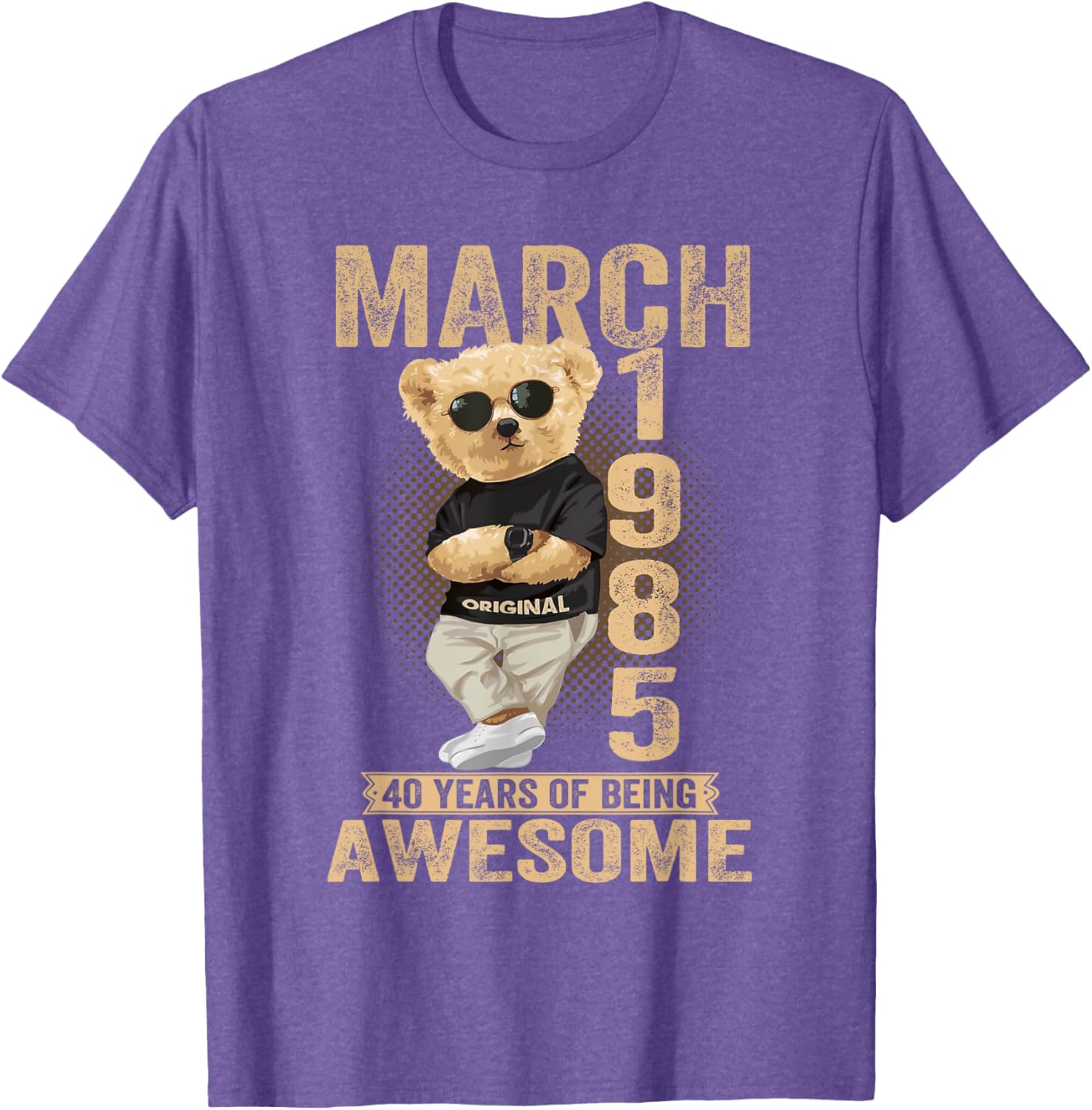 Awesome Teddy Bear T-Shirt for 40th Birthday Celebrations 1985 Design - 8