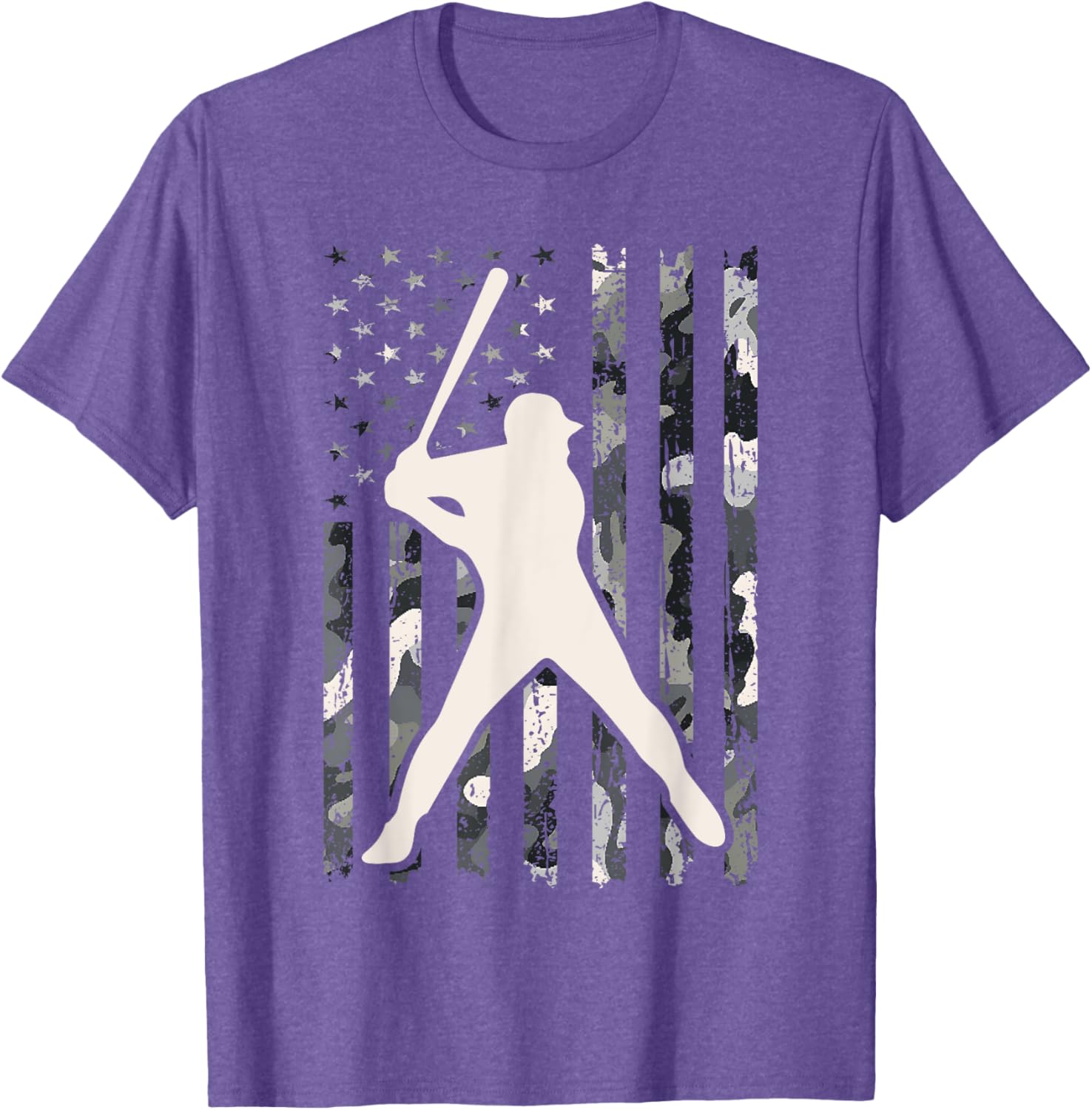 Vintage Baseball USA Flag Camo T-Shirt for Men and Women - 18