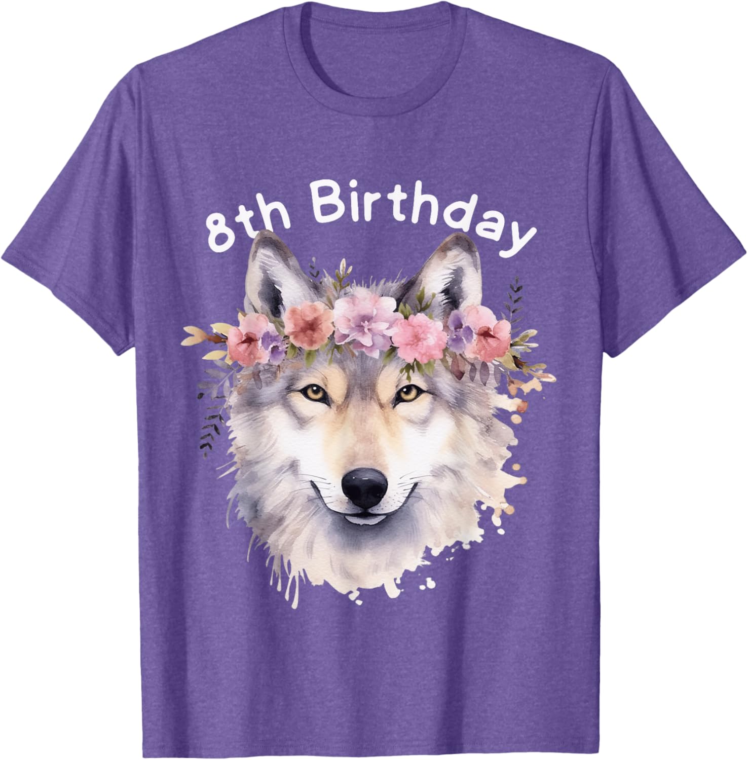 Adorable 8th Wolf Birthday T-Shirt for Girls - Perfect Wolf Pack Party Wear - 18