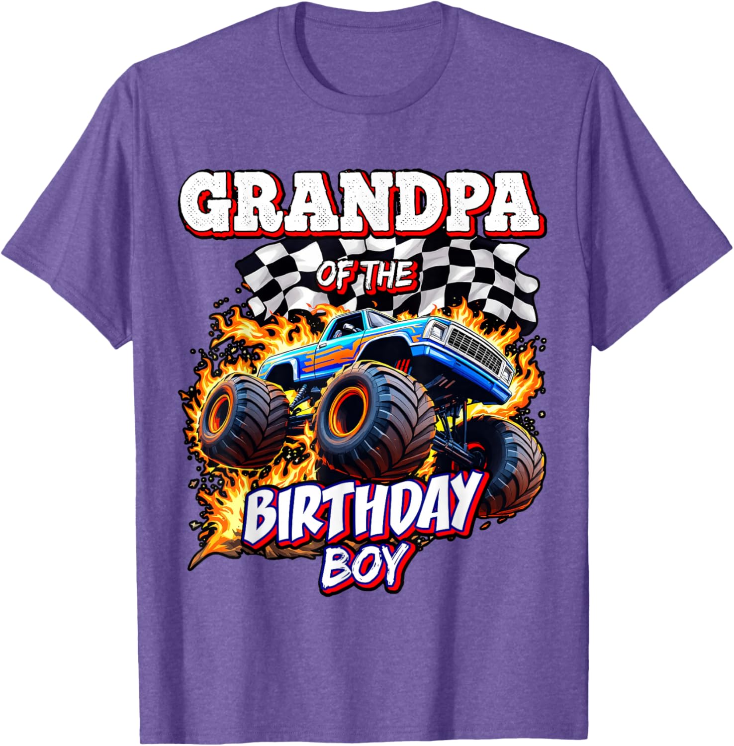 Grandpa of the Birthday Boy Monster Truck T-Shirt for Fun Celebrations - 2