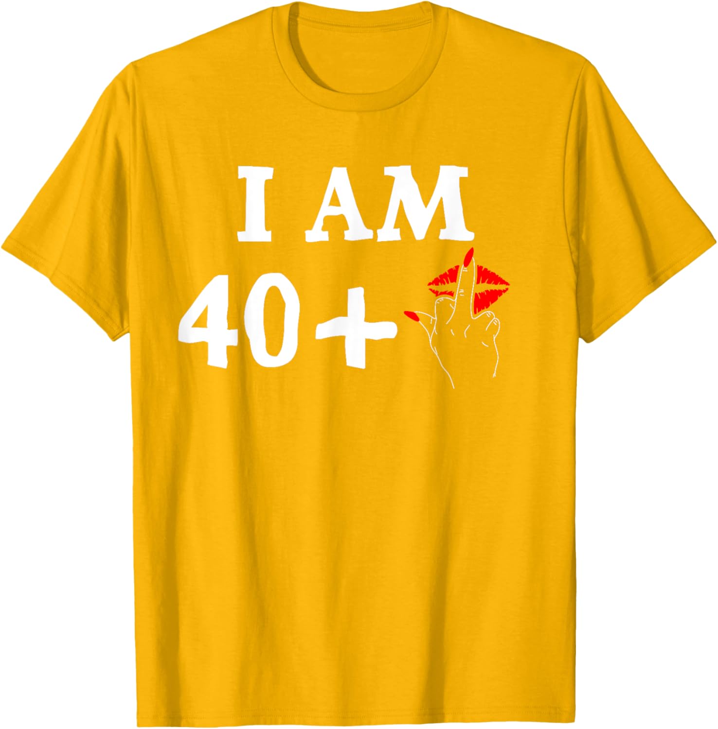 Funny 40th Birthday T-Shirt for Women I Am 40 Plus 1 Middle Finger Tee - 17