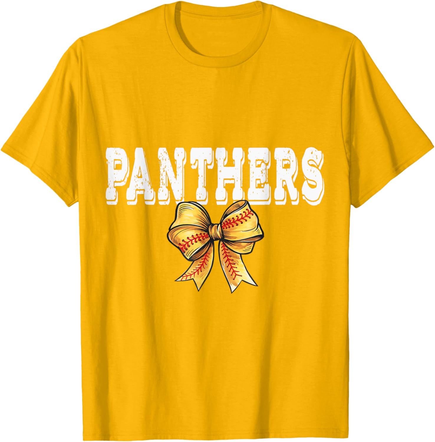 Coquette Panther Softball Game Day Bow T-Shirt for Team Spirit and Style - 12