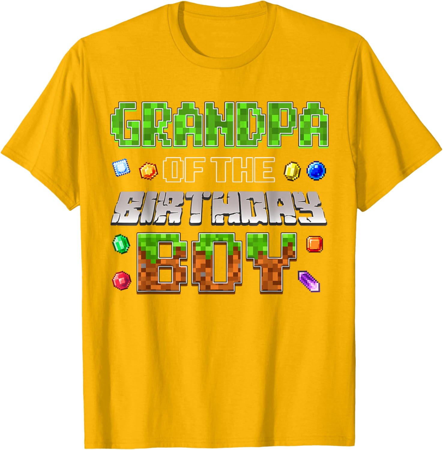 Grandpa of the Birthday Boy Pixel Number T-Shirt for Fun Celebrations - 12