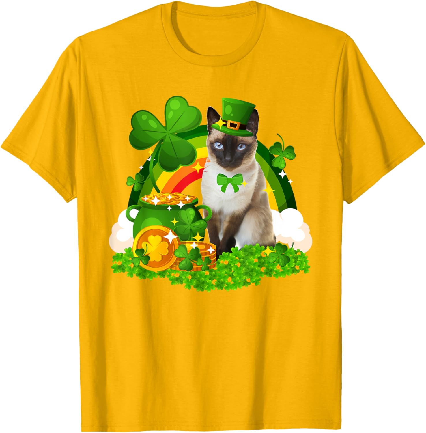 Adorable Leprechaun Siamese Cat St Patrick's Day T-Shirt for Cat Lovers - 13