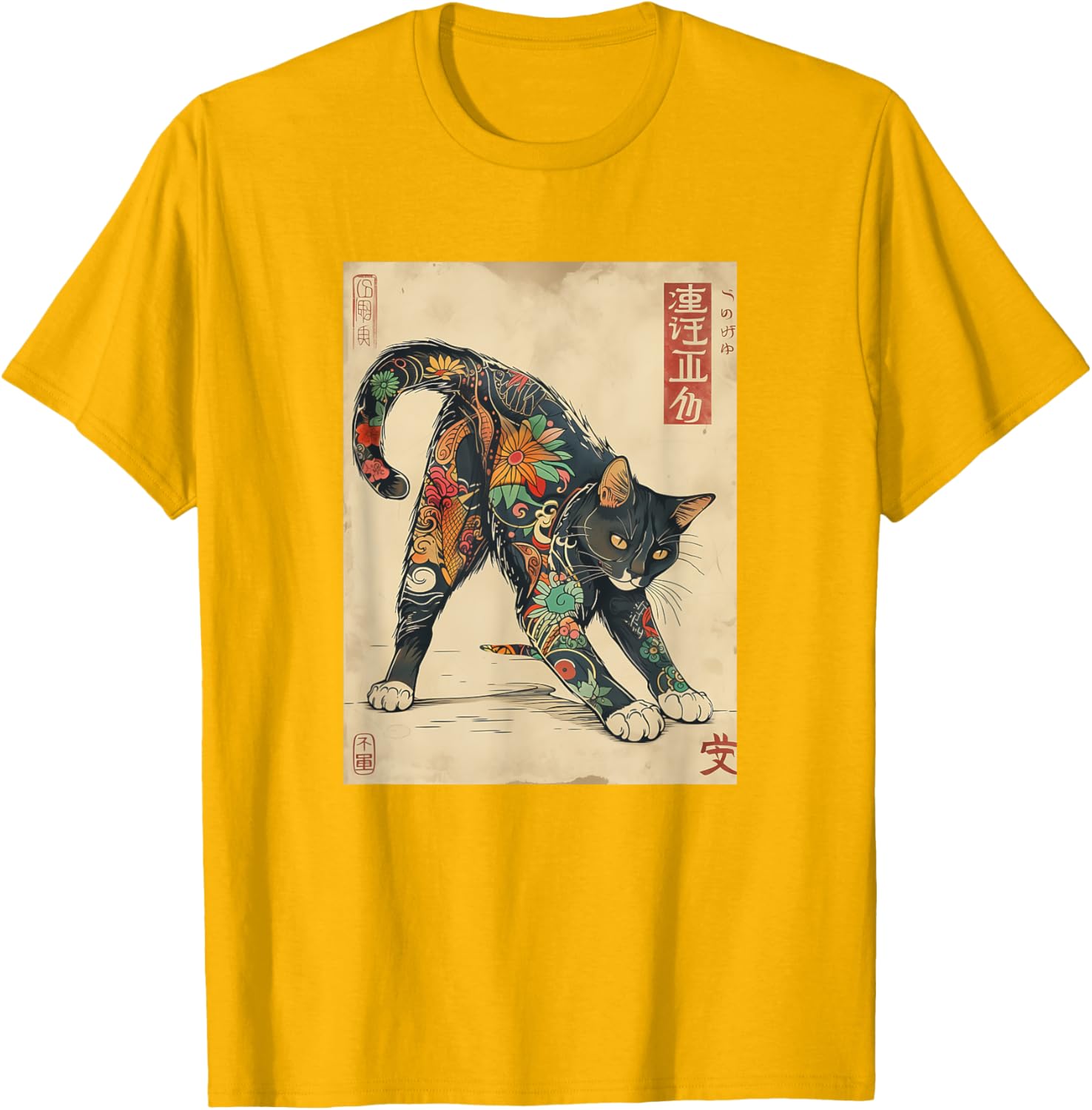 Unique Cat Japanese Tattoo Art T-Shirt for Men, Women, and Kids - 28